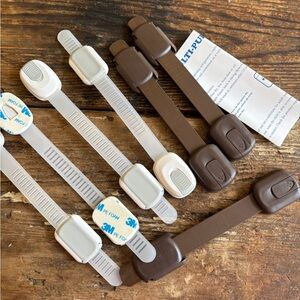 Child Safety Cabinet Locks – Brown and White